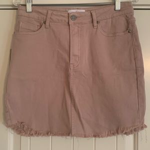 Pink Denim Skirt